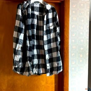 Black and white checked flannel